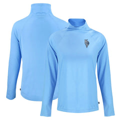 Kansas City Royals Cutter & Buck Women's City Connect Coastline Epic Comfort Eco Recycled Funnel Neck Raglan Pullover Top discount