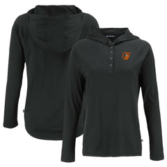 Baltimore Orioles Cutter & Buck Women's Coastline Epic Comfort Eco Recycled Hoodie Raglan Long Sleeve T-Shirt for sale