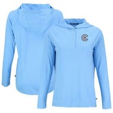 Chicago Cubs Cutter & Buck Women's City Connect Coastline Epic Comfort Eco Recycled Hoodie Raglan Long Sleeve T-Shirt for sale