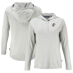 Cincinnati Reds Cutter & Buck Women's Cooperstown Collection Coastline Epic Comfort Eco Recycled Hoodie Raglan Long Sleeve T-Shirt Lifestyle