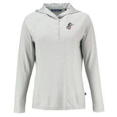 Cincinnati Reds Cutter & Buck Women's Cooperstown Collection Coastline Epic Comfort Eco Recycled Hoodie Raglan Long Sleeve T-Shirt Lifestyle