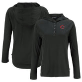 Cincinnati Reds Cutter & Buck Women's Coastline Epic Comfort Eco Recycled Hoodie Raglan Long Sleeve T-Shirt Near Me
