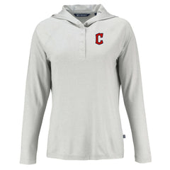 Cleveland Guardians Cutter & Buck Women's Coastline Epic Comfort Eco Recycled Hoodie Raglan Long Sleeve T-Shirt On Sale