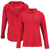 Philadelphia Phillies Cutter & Buck Women's Stars And Stripes Coastline Epic Comfort Eco Recycled Hoodie Raglan Long Sleeve T-Shirt Lifestyle