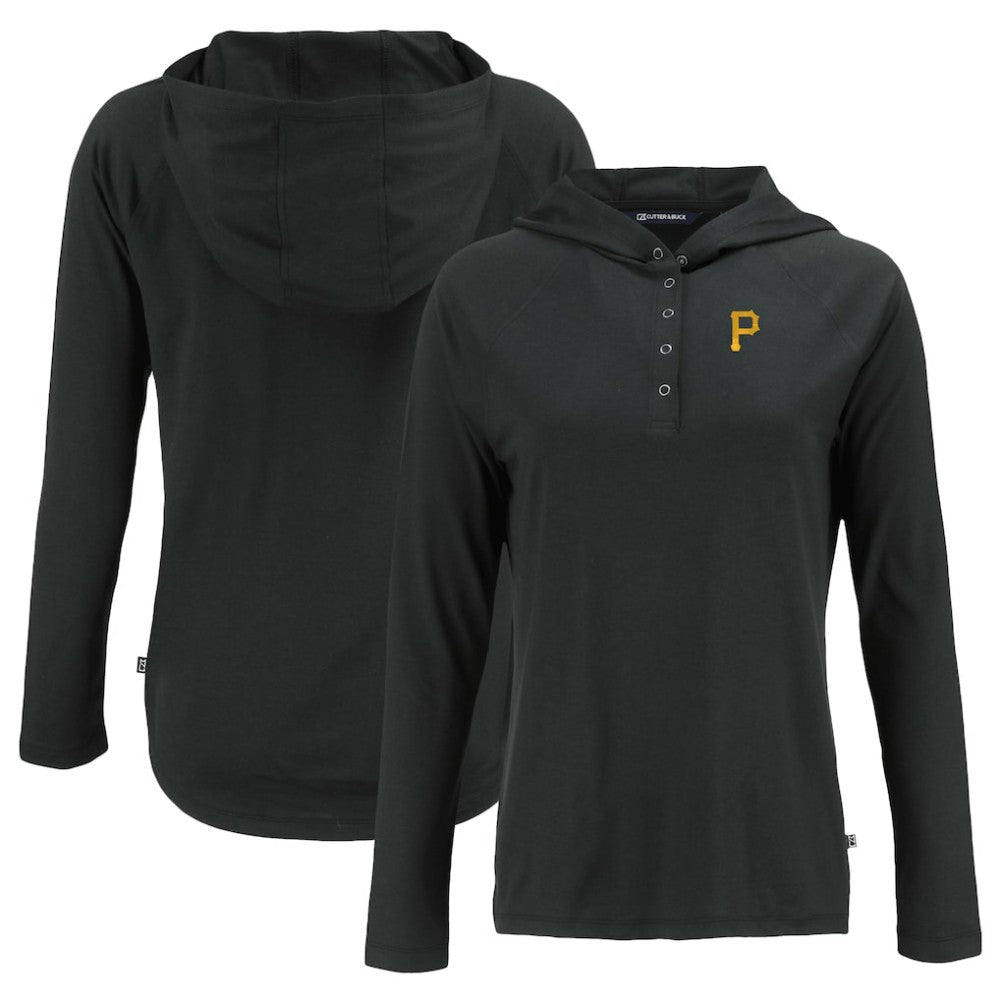Pittsburgh Pirates Cutter & Buck Women's Coastline Epic Comfort Eco Recycled Hoodie Raglan Long Sleeve T-Shirt Online