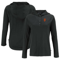 San Francisco Giants Cutter & Buck Women's Coastline Epic Comfort Eco Recycled Hoodie Raglan Long Sleeve T-Shirt Lifestyle