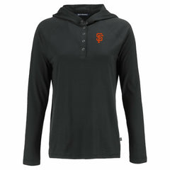 San Francisco Giants Cutter & Buck Women's Coastline Epic Comfort Eco Recycled Hoodie Raglan Long Sleeve T-Shirt Lifestyle