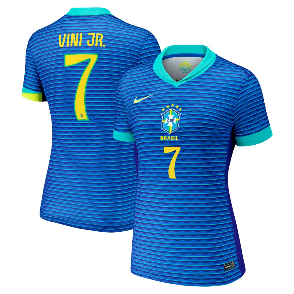 Nike Vini Jr. Brazil National Team Women's 2024 Away Replica Jerseys - Blue