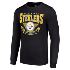 Pittsburgh Steelers Starter '80s Inspired Team Logo Long Sleeve T-Shirt Black - NFL