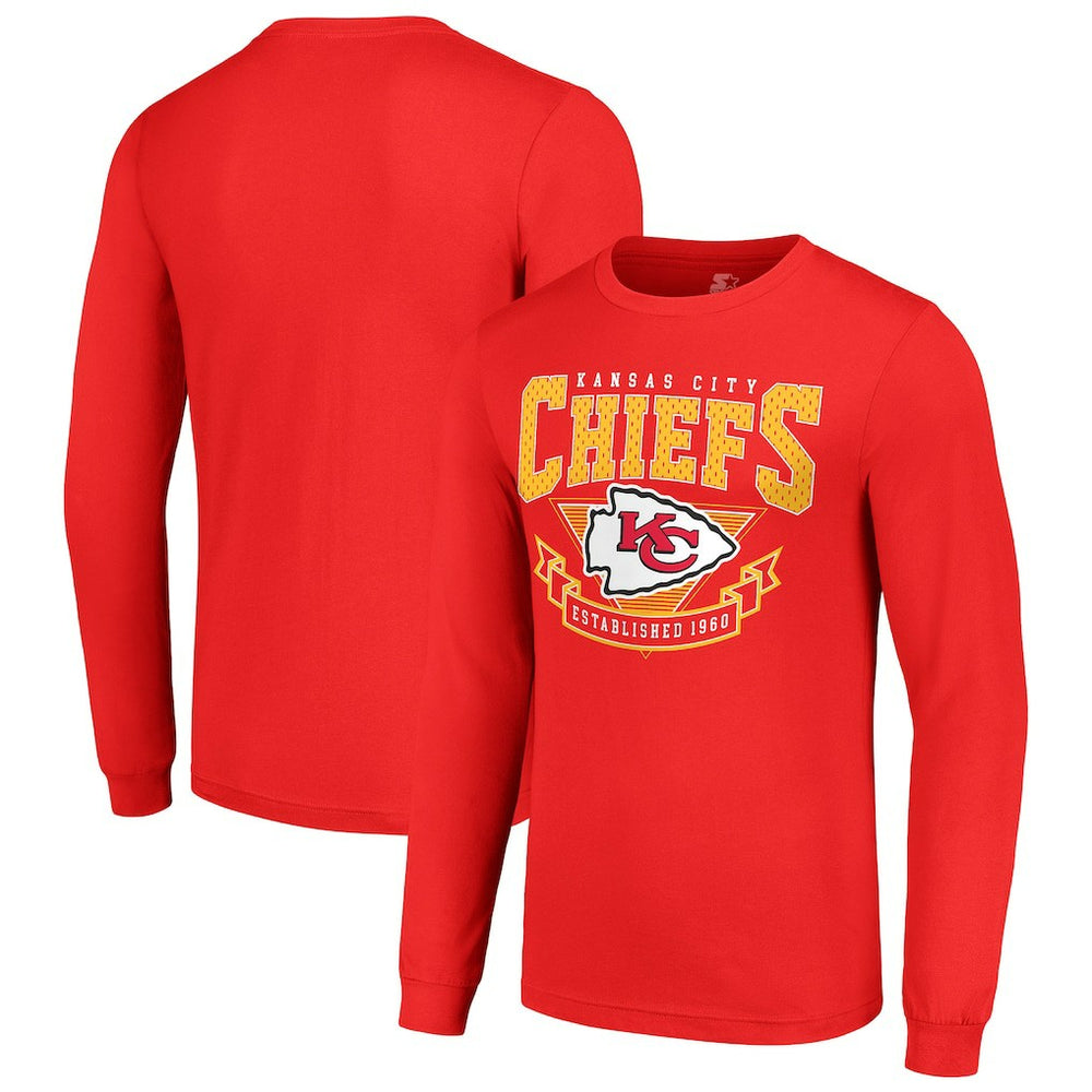 Kansas City Chiefs Starter '80s Inspired Team Logo Long Sleeve T-Shirt Red - NFL