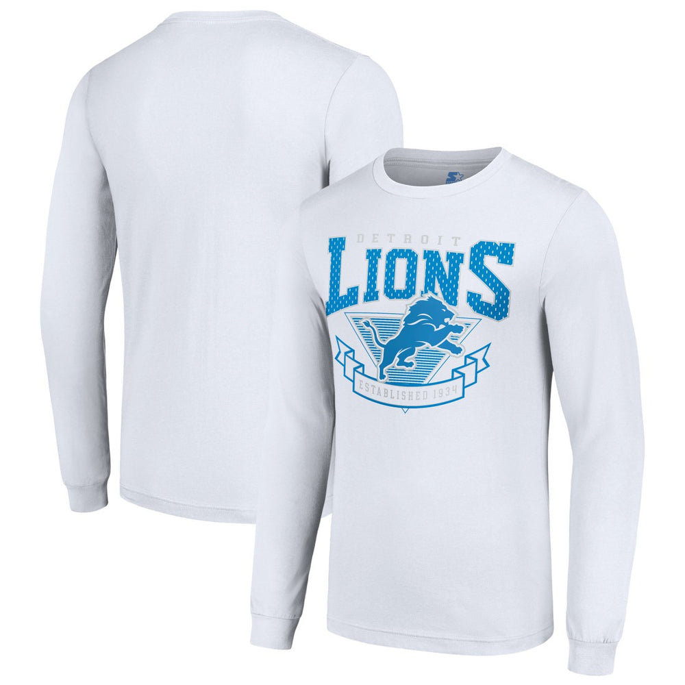 Detroit Lions Starter '80s Inspired Team Logo Long Sleeve T-Shirt White - NFL