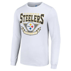 Pittsburgh Steelers Starter '80s Inspired Team Logo Long Sleeve T-Shirt White - NFL