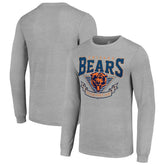 Chicago Bears Starter '80s Inspired Team Logo Long Sleeve T-Shirt Heather Gray - NFL