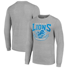 Detroit Lions Starter '80s Inspired Team Logo Long Sleeve T-Shirt Heather Gray - NFL