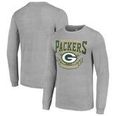 Green Bay Packers Starter '80s Inspired Team Logo Long Sleeve T-Shirt Heather Gray - NFL