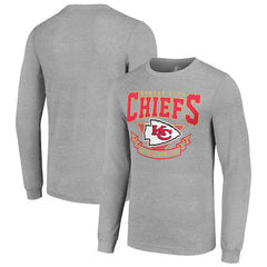 Kansas City Chiefs Starter '80s Inspired Team Logo Long Sleeve T-Shirt Heather Gray - NFL