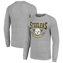 Pittsburgh Steelers Starter '80s Inspired Team Logo Long Sleeve T-Shirt Heather Gray - NFL