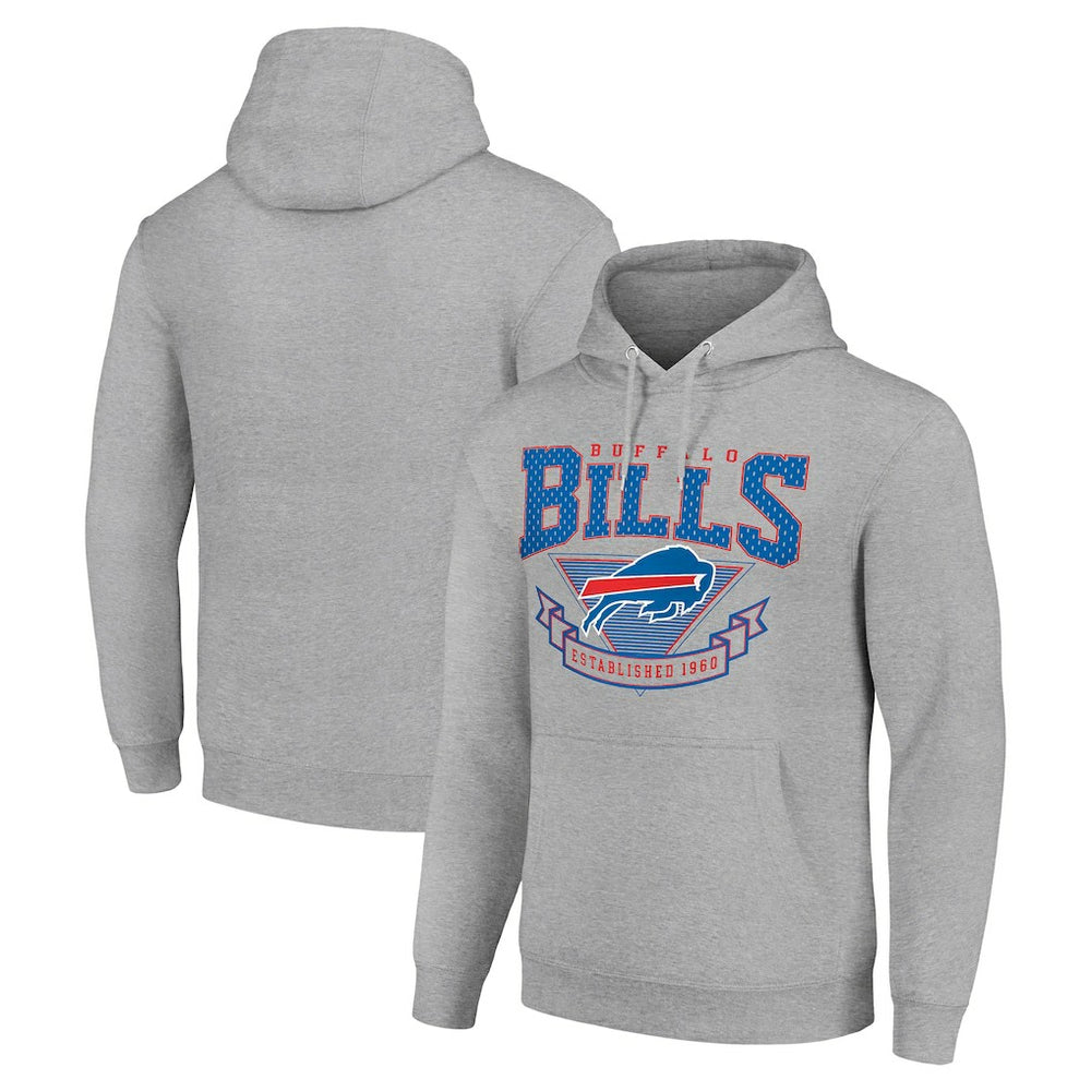 Buffalo Bills Starter ‘80s Inspired Pullover Hoodie Heather Gray - NFL