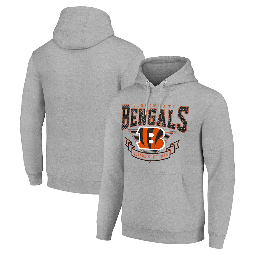 Cincinnati Bengals Starter ‘80s Inspired Pullover Hoodie Heather Gray - NFL