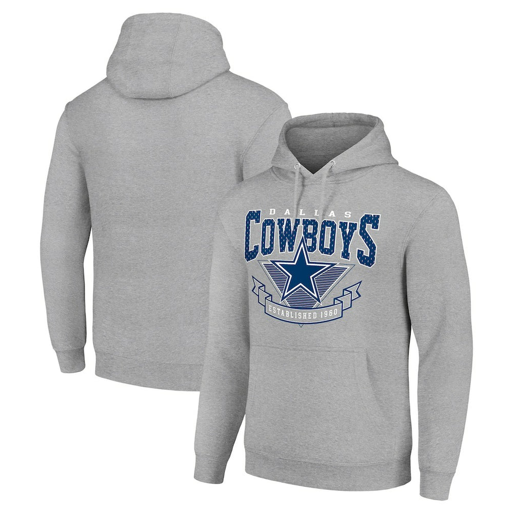 Dallas Cowboys Starter ‘80s Inspired Pullover Hoodie Heather Gray - NFL