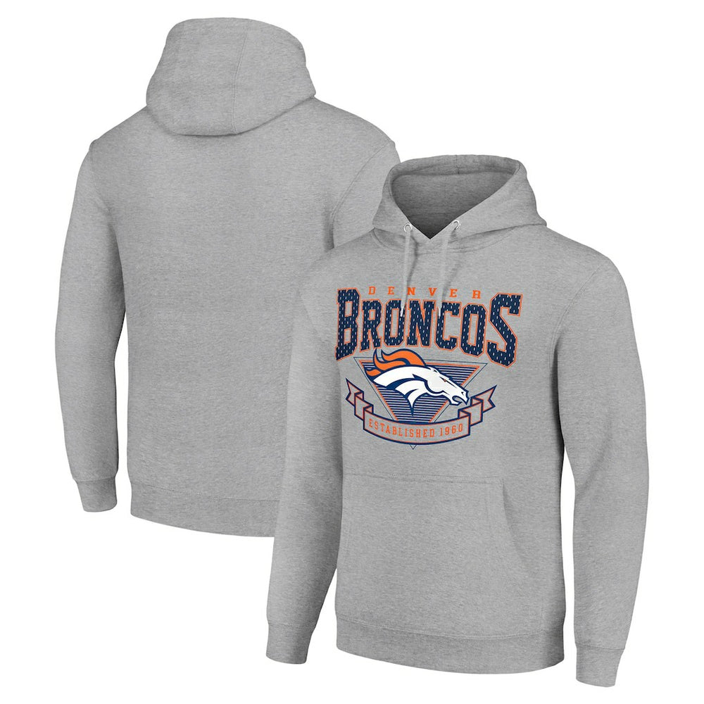 Denver Broncos Starter ‘80s Inspired Pullover Hoodie Heather Gray - NFL