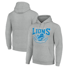 Detroit Lions Starter ‘80s Inspired Pullover Hoodie Heather Gray - NFL