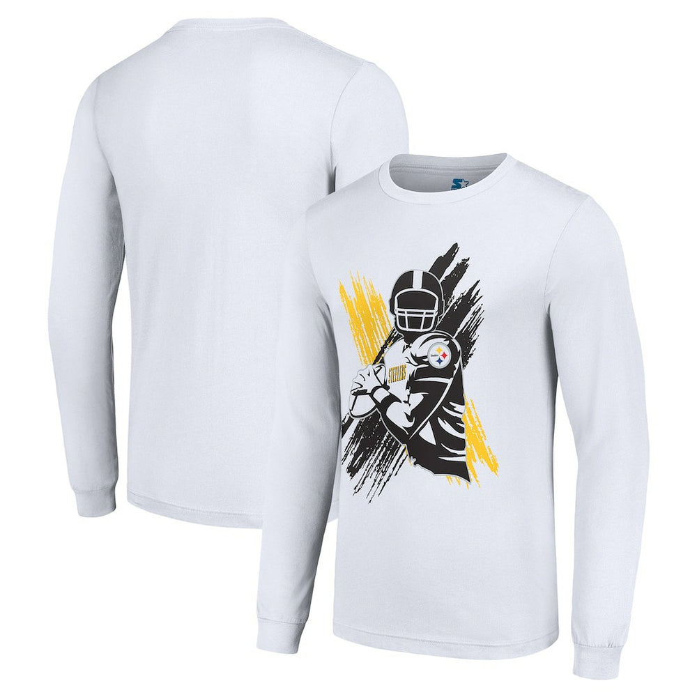 Pittsburgh Steelers Starter Player X Logo Graphic Long Sleeve T-Shirt White - NFL