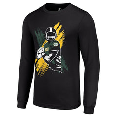 Green Bay Packers Starter Player X Logo Graphic Long Sleeve T-Shirt Black - NFL