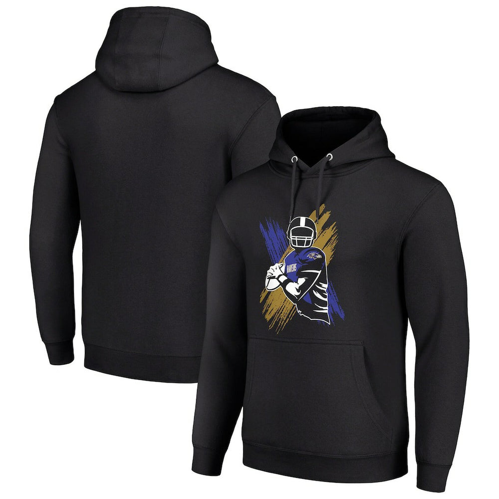 Baltimore Ravens Starter Player X Fleece Pullover Hoodie Black - NFL