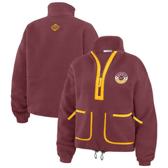 Washington Commanders WEAR by Erin Andrews Women's Polar Fleece Half-Zip Jacket Burgundy - NFL