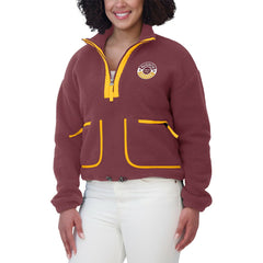 Washington Commanders WEAR by Erin Andrews Women's Polar Fleece Half-Zip Jacket Burgundy - NFL
