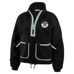 Las Vegas Raiders WEAR by Erin Andrews Women's Polar Fleece Half-Zip Jacket Black - NFL