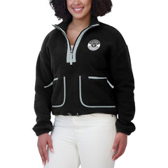 Las Vegas Raiders WEAR by Erin Andrews Women's Polar Fleece Half-Zip Jacket Black - NFL