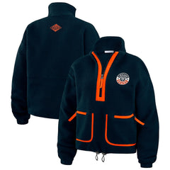 Chicago Bears WEAR by Erin Andrews Women's Polar Fleece Half-Zip Jacket Navy - NFL