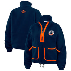 Denver Broncos WEAR by Erin Andrews Women's Polar Fleece Half-Zip Jacket Navy - NFL