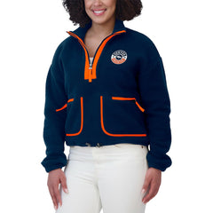 Denver Broncos WEAR by Erin Andrews Women's Polar Fleece Half-Zip Jacket Navy - NFL