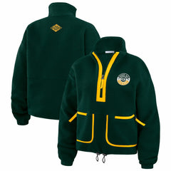Green Bay Packers WEAR by Erin Andrews Women's Polar Fleece Half-Zip Jacket Green - NFL