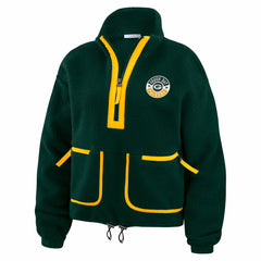 Green Bay Packers WEAR by Erin Andrews Women's Polar Fleece Half-Zip Jacket Green - NFL