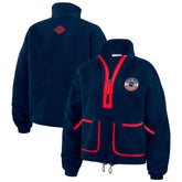 New England Patriots WEAR by Erin Andrews Women's Polar Fleece Half-Zip Jacket Navy - NFL