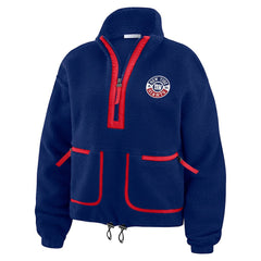New York Giants WEAR by Erin Andrews Women's Polar Fleece Half-Zip Jacket Royal - NFL