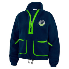 Seattle Seahawks WEAR by Erin Andrews Women's Polar Fleece Half-Zip Jacket College Navy - NFL