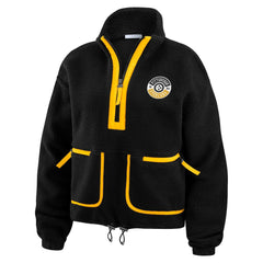 Pittsburgh Steelers WEAR by Erin Andrews Women's Polar Fleece Half-Zip Jacket Black - NFL