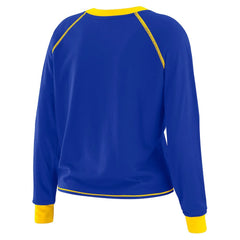Los Angeles Rams WEAR by Erin Andrews Women's Tie-Front Long Sleeve Top Royal/Gold - NFL