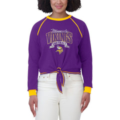 Minnesota Vikings WEAR by Erin Andrews Women's Tie-Front Long Sleeve Top Purple/Gold - NFL