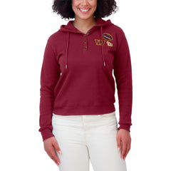 Washington Commanders WEAR by Erin Andrews Women's Waffle Hoodie Pullover Top Burgundy - NFL