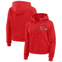 Atlanta Falcons WEAR by Erin Andrews Women's Waffle Hoodie Pullover Top Scarlet - NFL