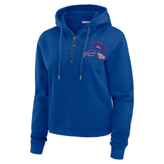 Buffalo Bills WEAR by Erin Andrews Women's Waffle Hoodie Pullover Top Royal - NFL