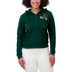 Green Bay Packers WEAR by Erin Andrews Women's Waffle Hoodie Pullover Top Green - NFL