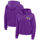 Minnesota Vikings WEAR by Erin Andrews Women's Waffle Hoodie Pullover Top Purple - NFL