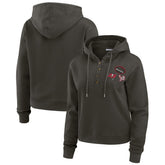 Tampa Bay Buccaneers WEAR by Erin Andrews Women's Waffle Hoodie Pullover Top Pewter - NFL